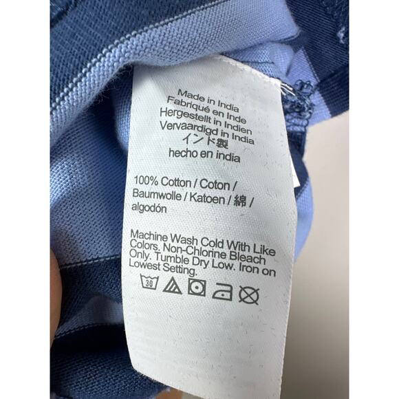 J.Crew Crewcuts NWT Boy’s Estate Blue Pale Seasca Striped Rugby Shirt size 6/7 - Picture 3 of 5